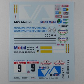 1/24 Decal MG Metro 6R4 Gp B Computervision Tour de Corse 1986, Profil 24