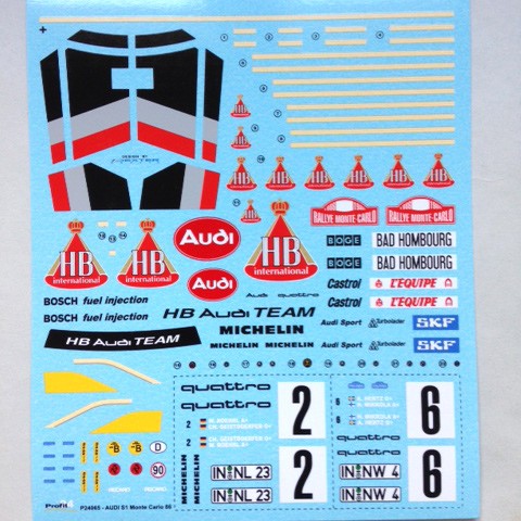 4506-1119 Audi Quattro Rally Quattro Vinyl Stickers / Decals 
