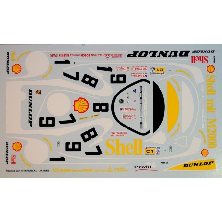 1:24 Decal Porsche 962 Shell Dunlop Le Mans 1988, Profil 24