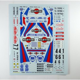 Decals Lancia Delta S4 Tour de Corse et Monte Carlo 1986, 1/24
