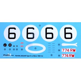 Decal Jaguar Type D n°6 Le Mans 1955 Vainqueur, 1/24