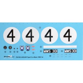 Decal Jaguar Type D n°4 Le Mans 1956 Vainqueur, 1/24