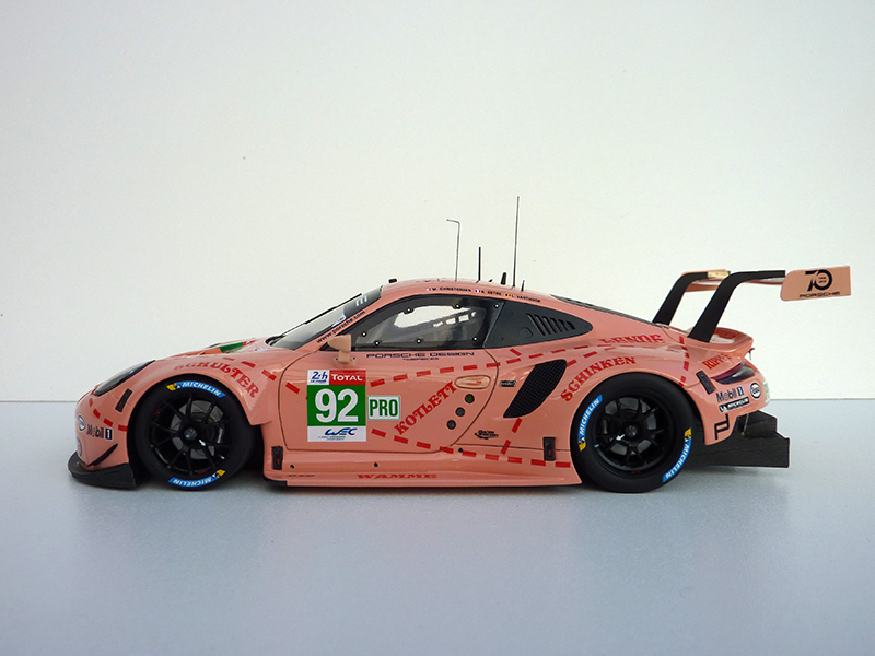1/24 Porsche 911 RSR Le mans 2018 Cochon rose, par Benoit Maroye, Belgique, maqu