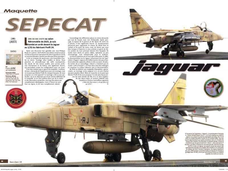 1/32 Jaguar Sepecat aircraft Profil 24 - Article in "Avions de combat" magazine